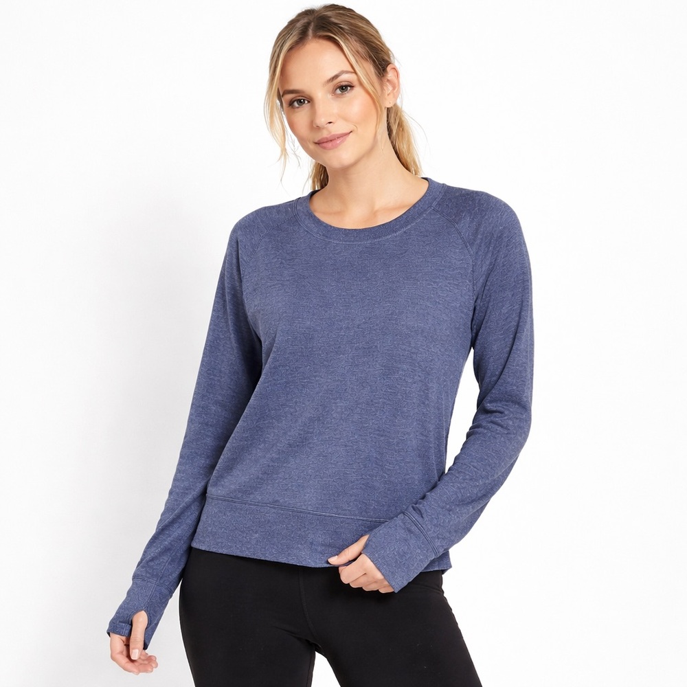 AVIA Blue Pullover Sweatshirt Thumbhole Long Sleeve Women’s L